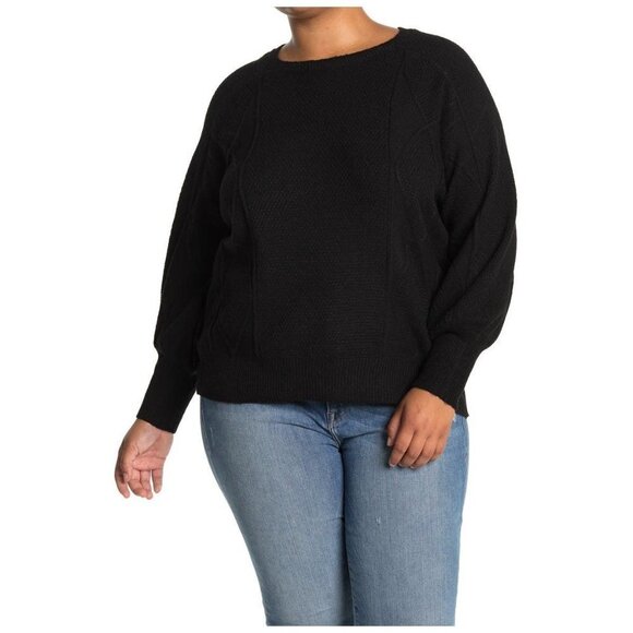 Sweet Romeo Balloon Sleeve Cable Knit Sweater - Picture 3 of 4